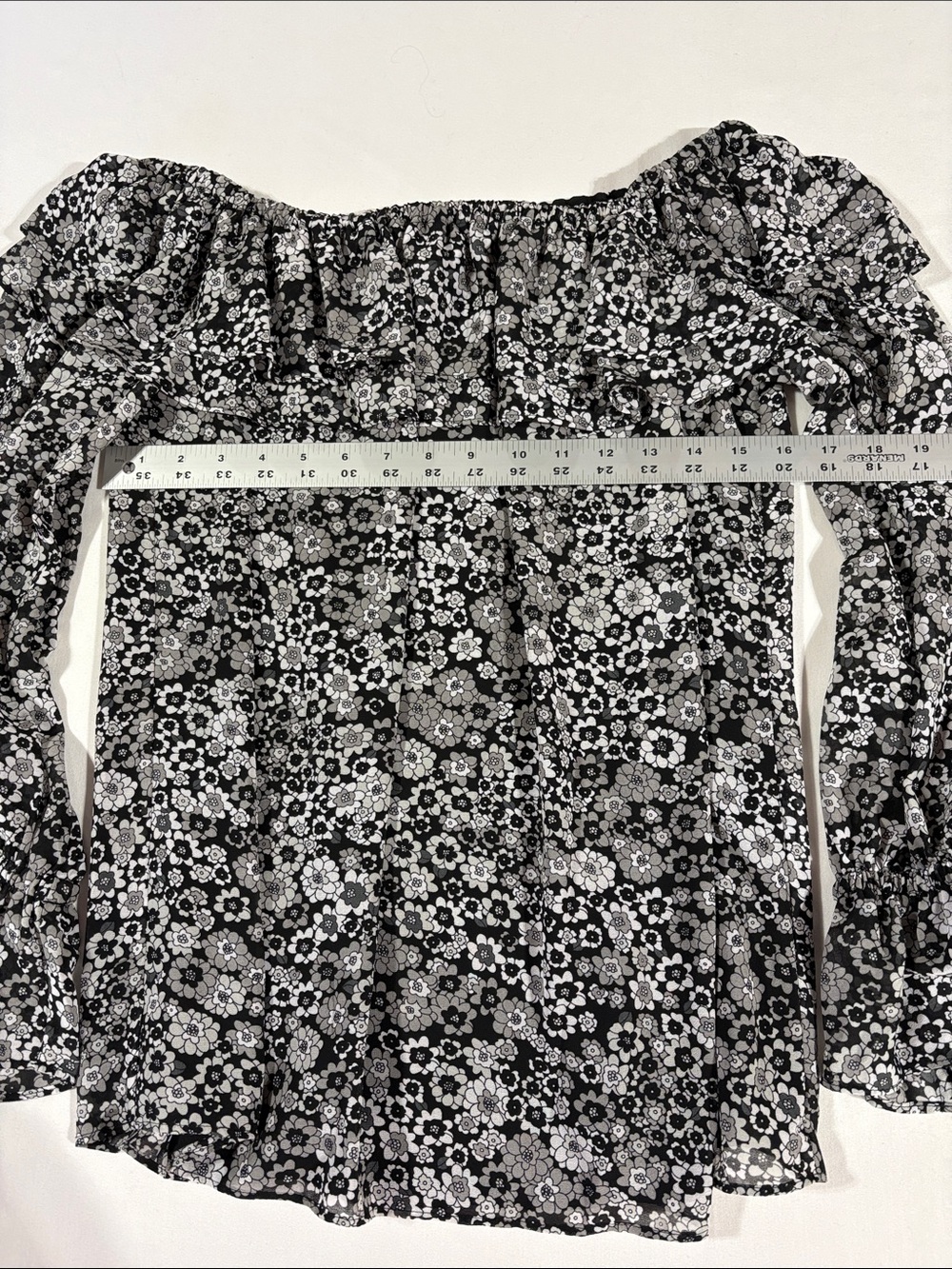 Michael Kors Blouse Floral Off-Shoulder Large - Picture 11 of 15